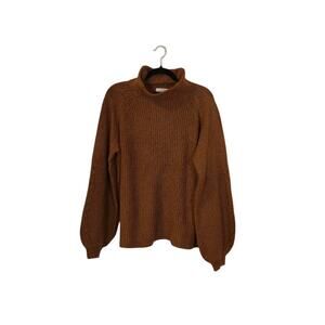 Eloquii Elements Cable Knit Sweater Women Size 14/16 Burnt Orange Fisherman